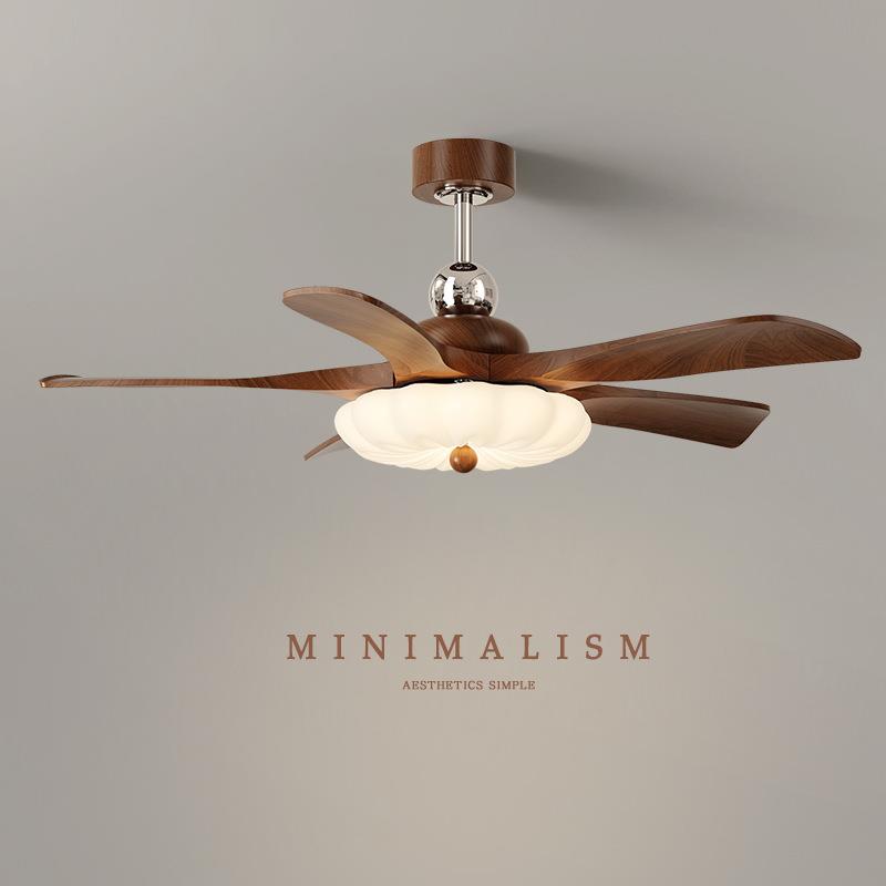 中古风扇灯吊扇灯2025新款客厅卧室餐厅专用智能语音护眼一体吊灯