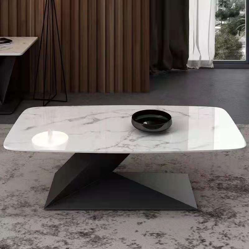 意式极简岩板茶几现代简约创意长几设计师客厅酒店长方形岩板茶几