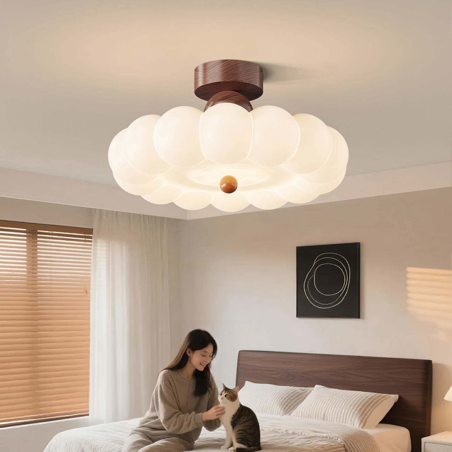 法式中古风卧室灯新款奶油风南瓜灯温馨儿童房间护眼中山灯具412L