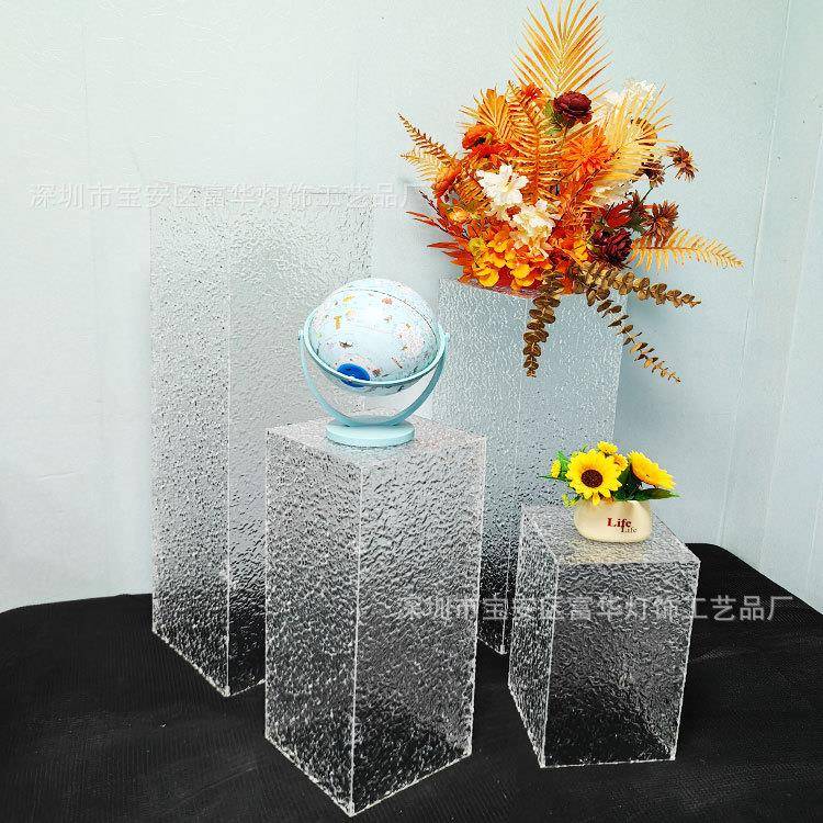 透明亚克力水波纹酒店宴会展厅布置艺术品摆件简约摆台展示台道具