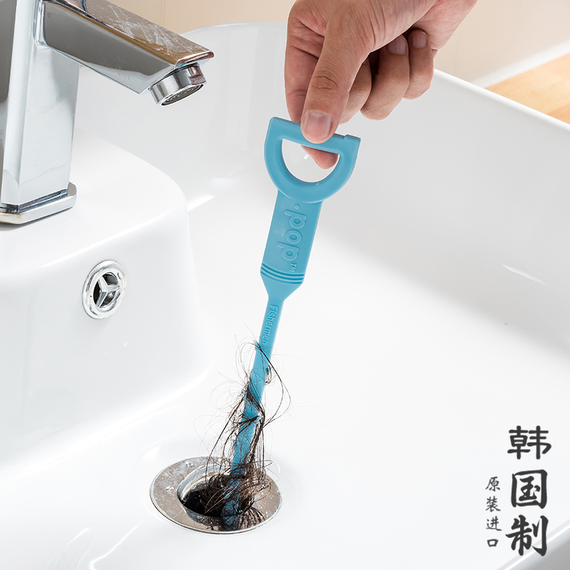 韩国进口毛发清洁棒通下水道疏通C神器厕所管道头发清理的专用工