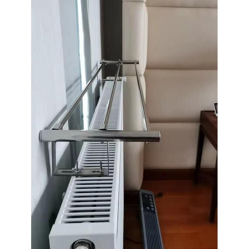 不锈钢小型挂插式晾晒架杆晾衣架窗台靠墙式钢制S板式暖气片烘衣