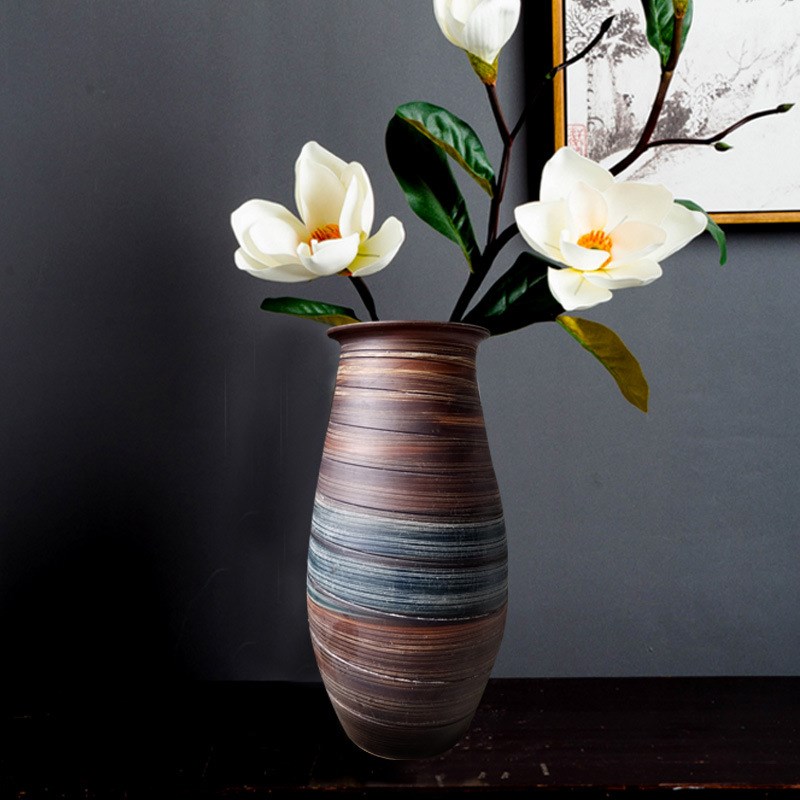 日式文艺现代f简约陶瓷干花粗陶罐瓶器装饰品客厅家居小清新插花