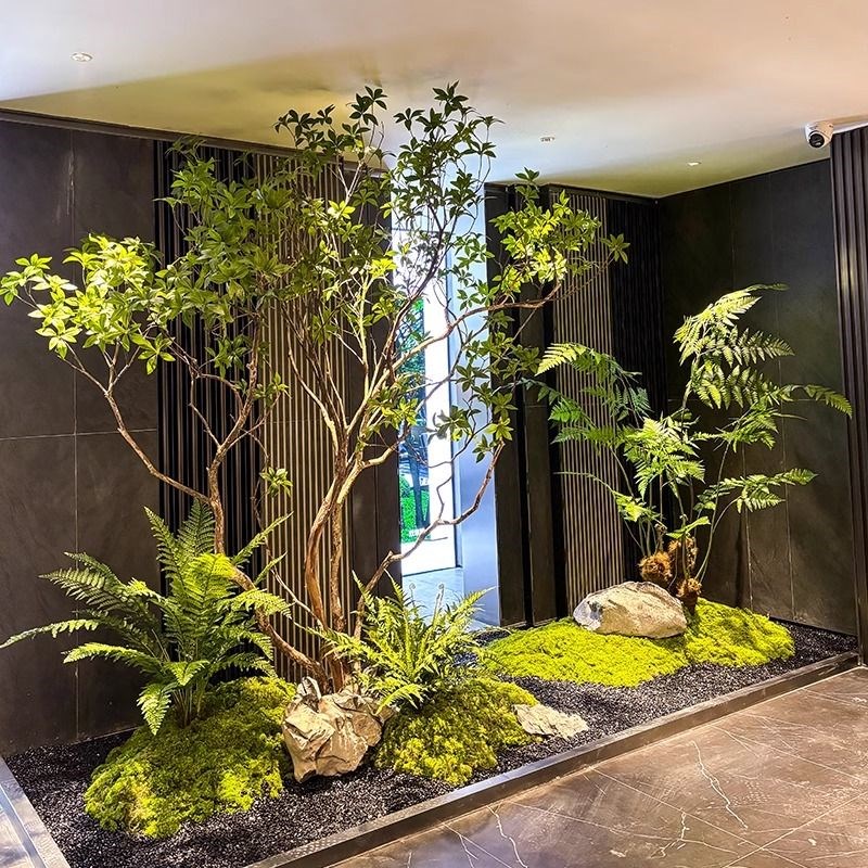 阳台造景马e醉木绿植造景橱窗植物室内彷真树装饰树景观组合免维