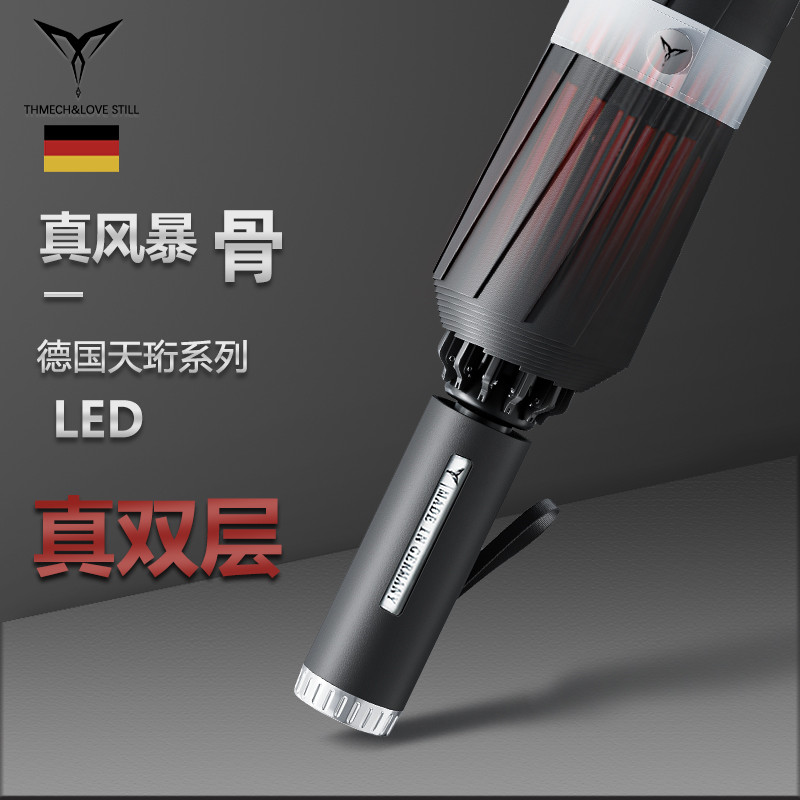 德国天珩超厚加固结n实双层抗风暴全自动雨伞男晴雨折叠反向伞大