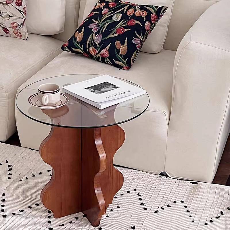 可爱沙发边几可移动实木沙发边柜小茶几方几客厅家具床头柜中古边