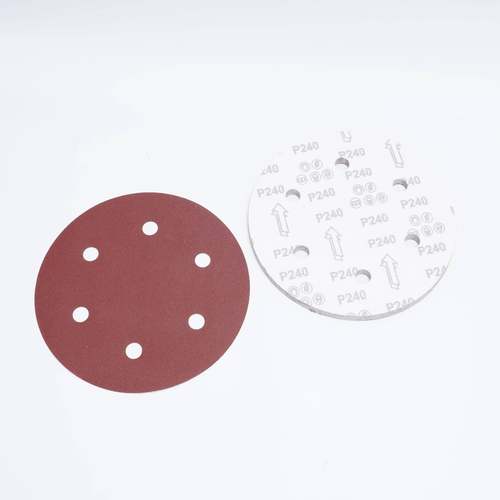 9寸6孔圆形砂纸片磨沙纸腻子墙自粘植绒打墙面墙壁打磨机专用工具