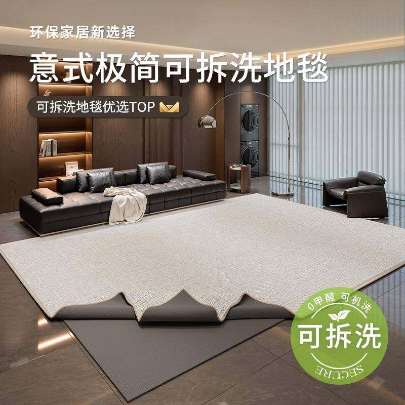 意式可拆洗地毯客厅 轻奢极简可机洗圈绒地垫 新款易打理家用地毯