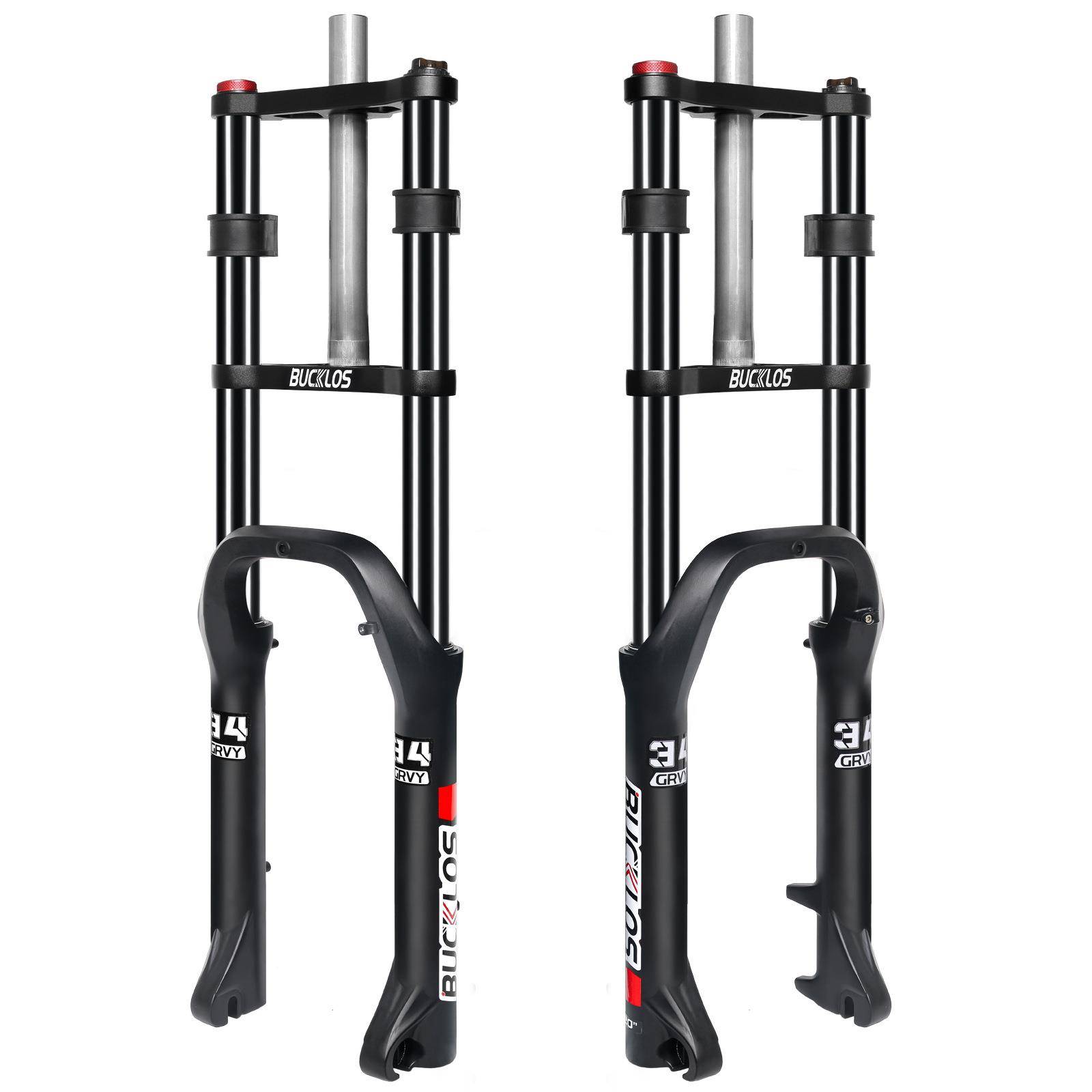 厂家20寸雪地自行车前叉双肩无螺纹直管前叉ABS调节自行车油簧叉