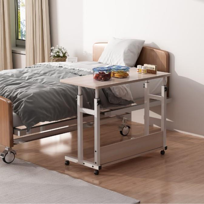 简易电脑桌可移动升降小桌子卧室带储物层学生写字桌租房书桌床边