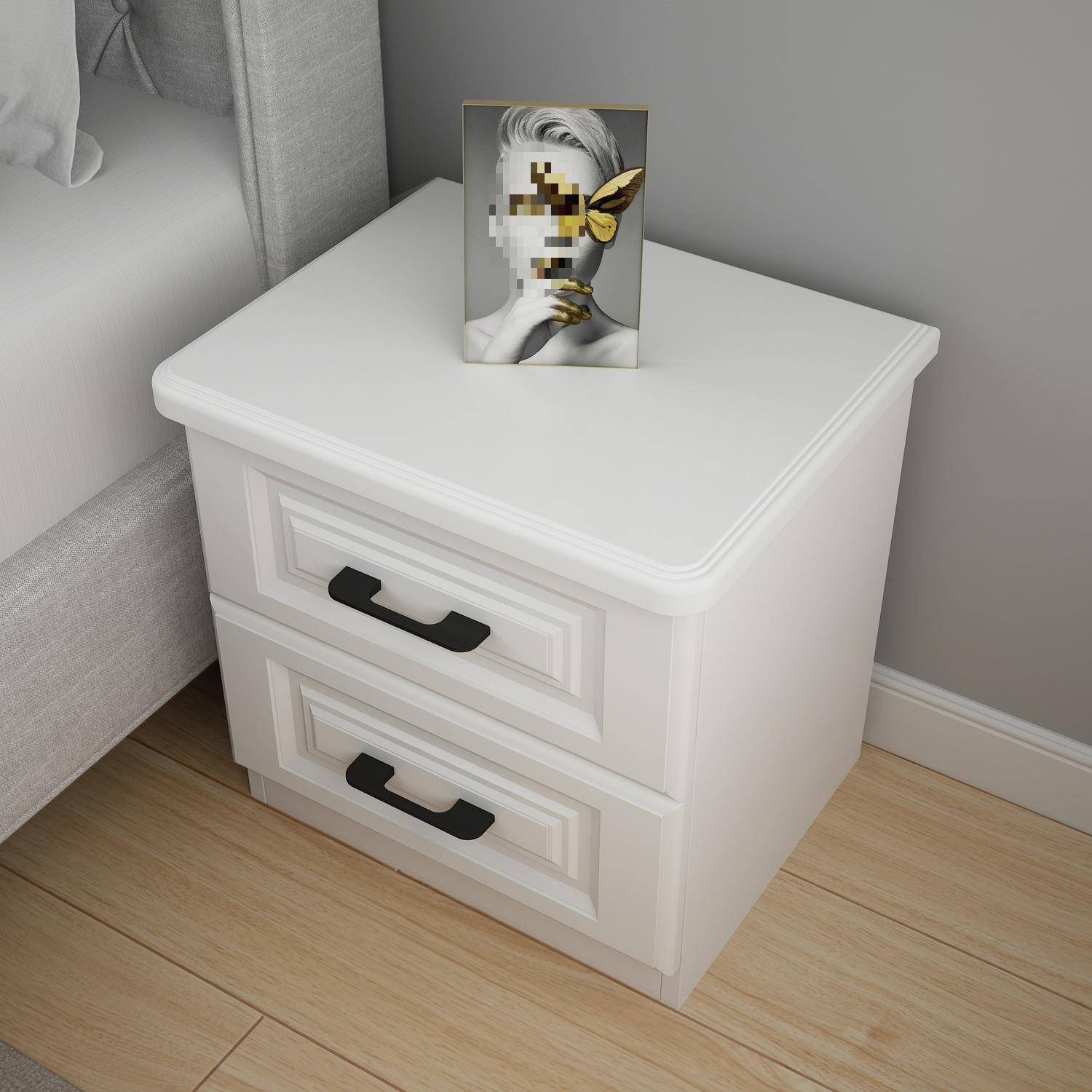 轻奢实木床头柜简约现代卧室家用洋气多功能韩式小柜子整装免安装