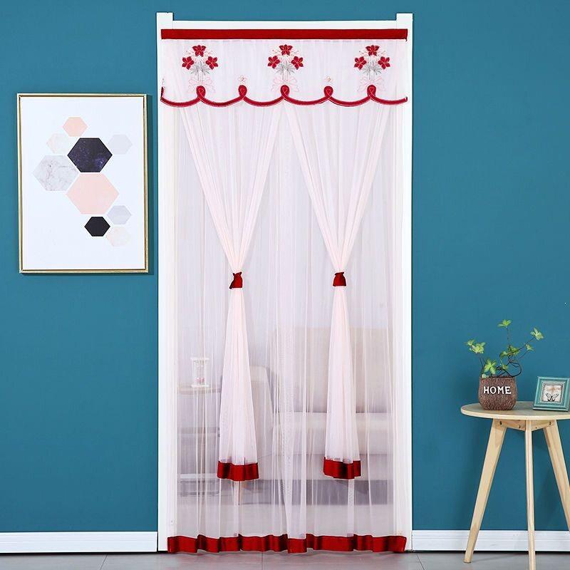 夏天门帘防蚊新款家用卧室门防蚊门帘挂帘双开门室内门隔断帘纱帘