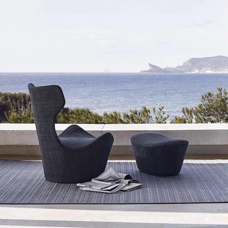 户外藤编懒人沙发三件套组合创意客厅休闲室外阳台花园藤沙发家具