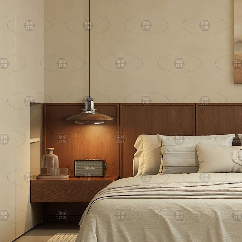 复古创意餐厅吧台极简吊灯设计师新款中古玄关卧室床头护眼装饰灯