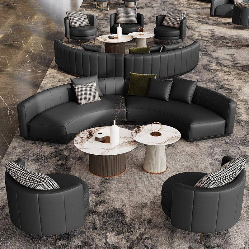 商务办公洽谈沙发酒店大堂弧形贵宾沙发圆弧大厅接待售楼处沙发