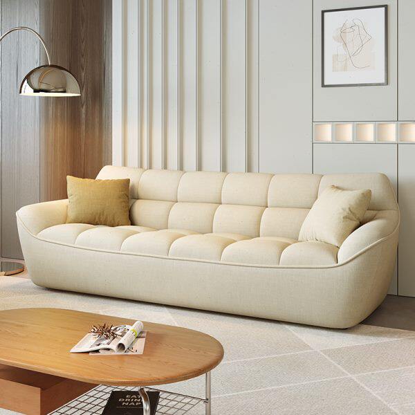 意式极简现代简约客厅酒店公寓小户型奶油风布艺单双三人休闲沙发