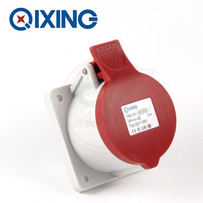 5孔16A暗装工业插座 启星科技防水工业插座QX1385 3P+N+E IP44