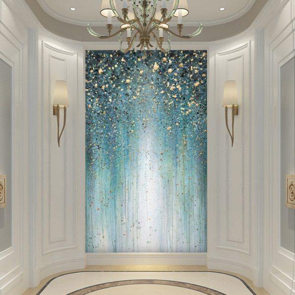 原创油画现代轻奢简约抽象玄关装饰画竖版客厅背景墙墙纸壁纸壁画