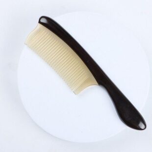 角弯镶羊角紫黑梳光黄双梳手柄檀手柄东非檀紫光正宗羊檀加厚