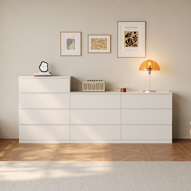 奶油风斗柜置物柜小户型卧室床尾储物柜L客厅靠墙小边柜抽屉柜