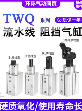 流水线TTQ阻挡气缸TWQ20/25/32/40/50X/10C/20/50S*B*R/K/F带锁