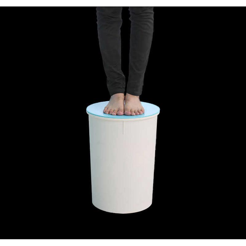 30l塑c料桶细高水桶窄高型泡脚桶玩偶收纳桶脏衣篮垃圾桶凳子两用