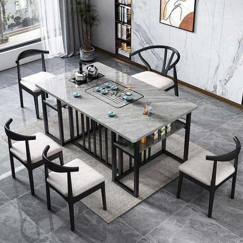 新款办公室岩板茶桌椅组合现代简约家用茶台茶桌一体一整套长方形