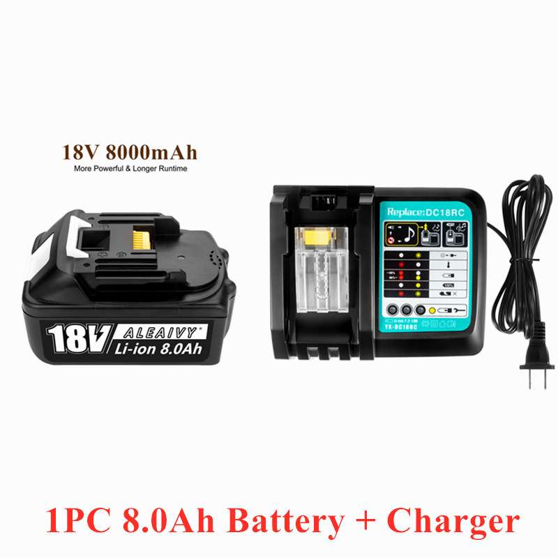 18V 6000mAh/8000mAh/8800mah BL1860锂离子18v电池组 +充电器