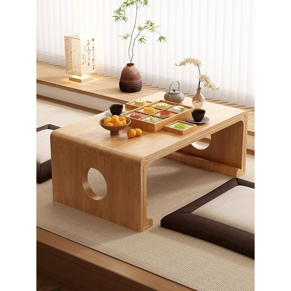 飘窗桌子实木小桌子榻榻米茶桌炕桌茶几三件套小矮桌书桌窗台炕几