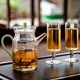 八角仿宋手执壶玻璃仿宋壶耐高温耐热家用绿茶壶商用泡茶壶冲茶器