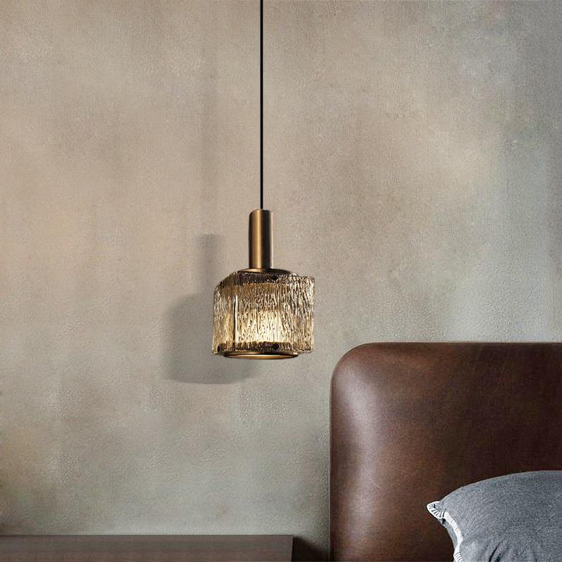 酒店客房轻奢床头吊灯现代简约单头卧室餐厅餐桌吧台长线水晶灯具