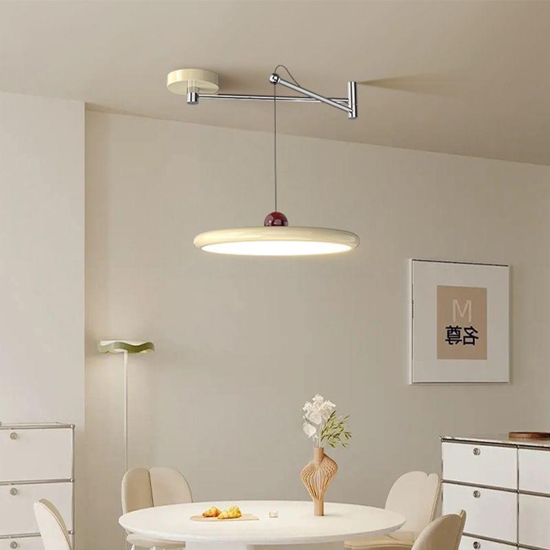 摇臂具现代简约护眼吧台灯可伸缩餐厅吊灯新款餐桌奶油
