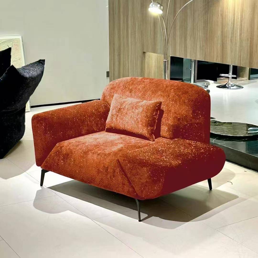 法式飞翼沙发米兰肌理款可旋转扶手客厅卧室躺椅阳台单懒人休息椅