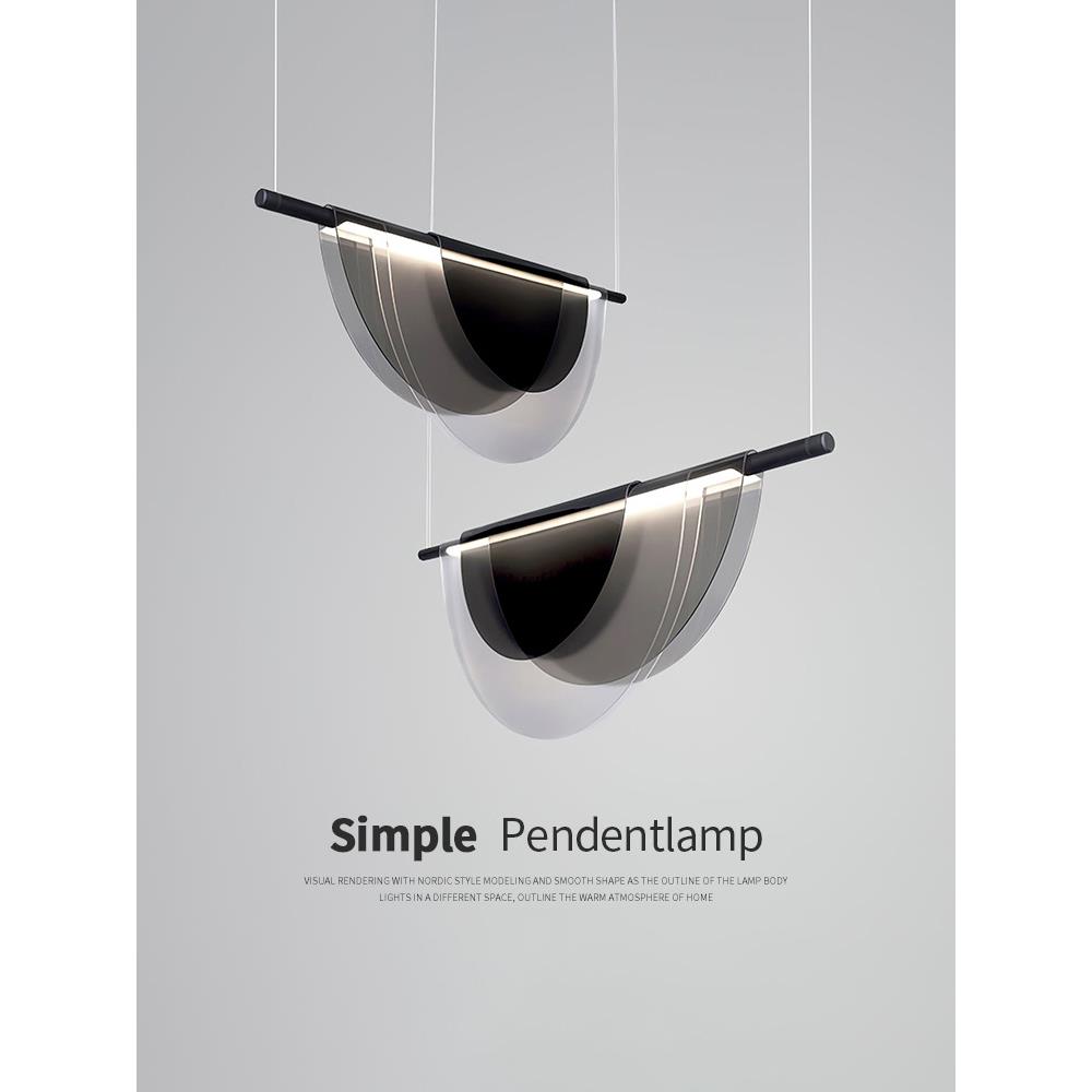 设计师餐厅吊灯后现代艺术创意彩色餐桌吧台灯一字长条办公室吊灯