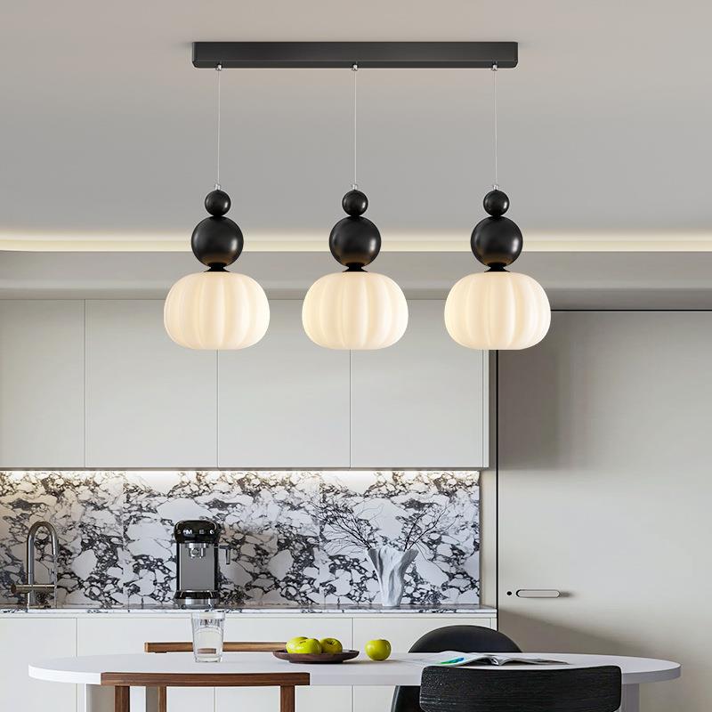 现代轻奢个性魔豆吊线灯长条餐厅吊灯小南瓜圆盘过道灯三头吧台灯