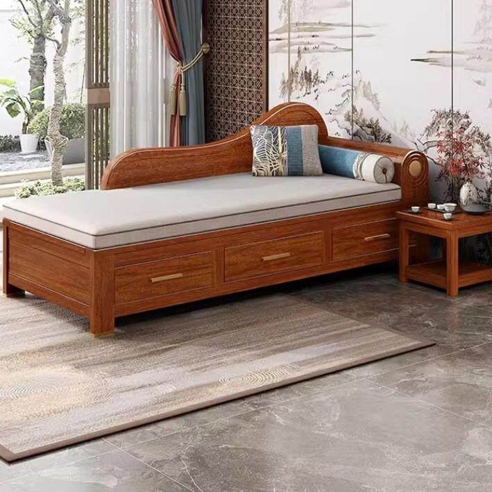 全实木贵妃椅客厅躺椅贵妃榻贵妃榻现代中式带坐垫沙发实木贵妃卧