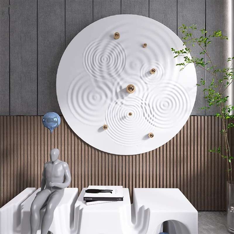 现代简约风格玄关书房壁饰立体圆形雕刻画客厅卧室装饰画过道挂画图片