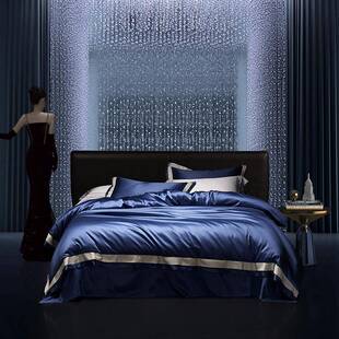 东帝兴高端160支匹马棉四件套100纯棉被套全棉纯色简约酒店别墅床