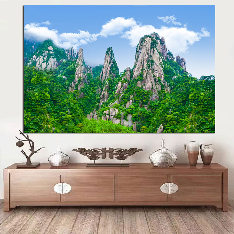 有山无水靠山图大山招财旺宅风景画客厅J办公室墙贴青山高山壁画