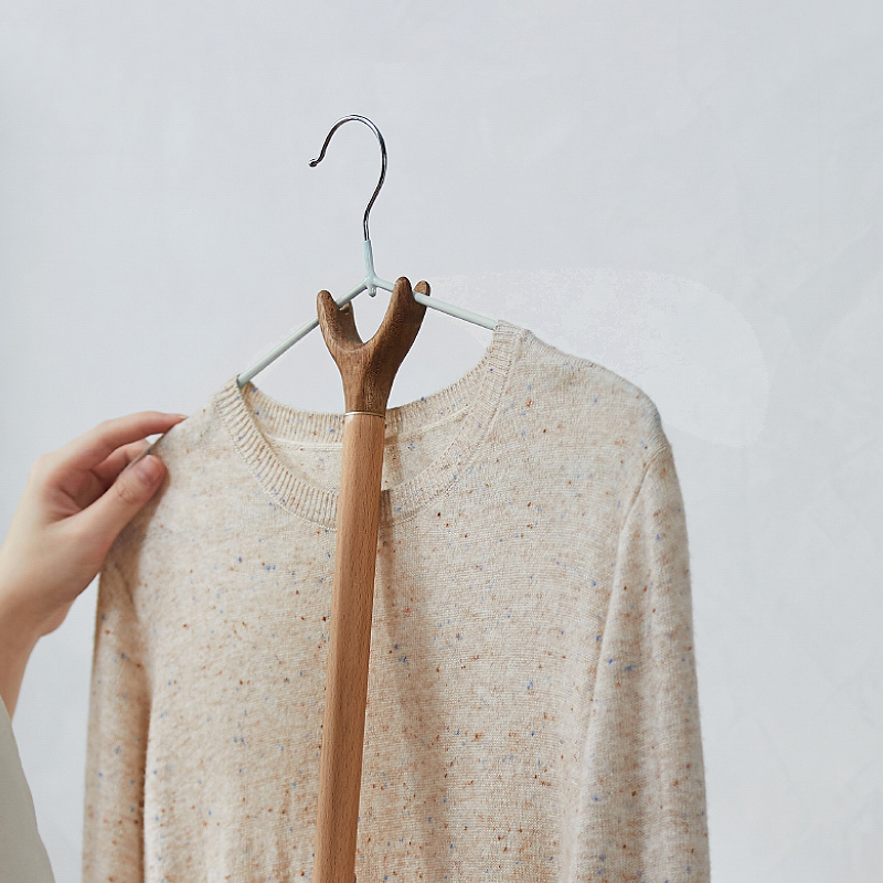 那澜多好纯色家用晾衣杆s阳台实木榉木撑衣杆衣叉晒衣杆挑衣杆宿