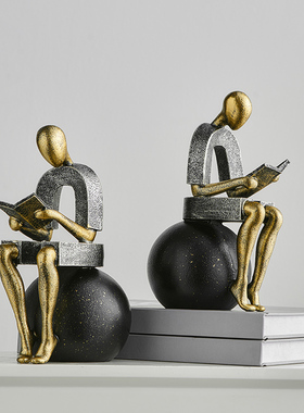 坐式现代抽象人物雕o塑摆件客厅书房酒柜电视柜轻奢艺术软装饰品