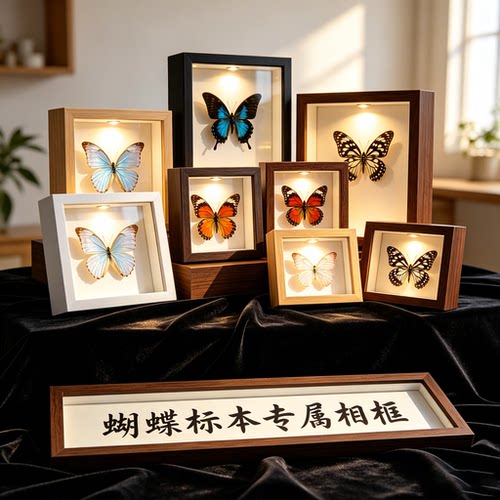 蝴蝶标本相框中空3cm摆台手工diy昆虫标本作品展示框旅游景点批发