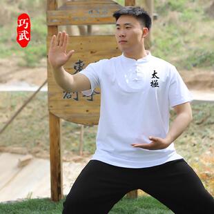 陈家沟巧武2025新款太极服短袖纯棉t恤男女款武术表演服团体定制