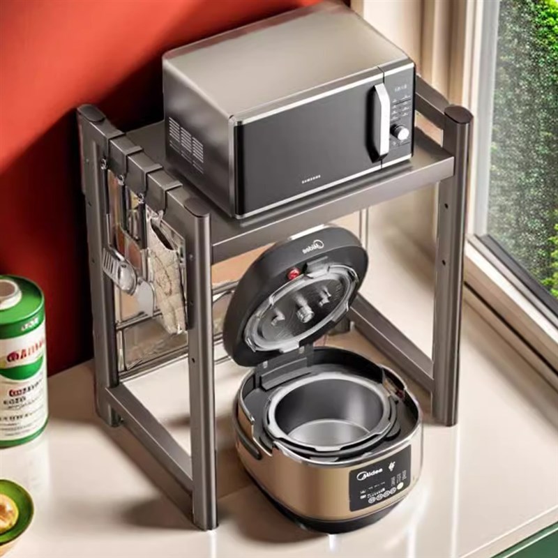 微波炉上方置物架电饭煲架子厨房A分层烤箱收纳架子高级多功能台
