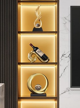 客厅摆件轻奢高档玄关红酒架置物架酒柜高级O感家居好物桌面装饰