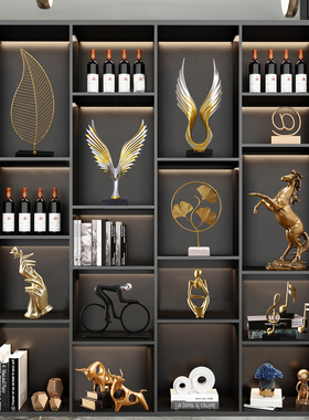 现代客厅酒柜装饰轻奢高档红酒架电D视柜摆件小玄关办公室家居饰