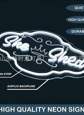 She Shed 霓虹灯 充满活力的 LED 墙壁装饰女孩霓虹灯