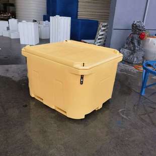 华社户外双层海鲜浸泡桶保温箱冷链运输滚塑660L异形加工