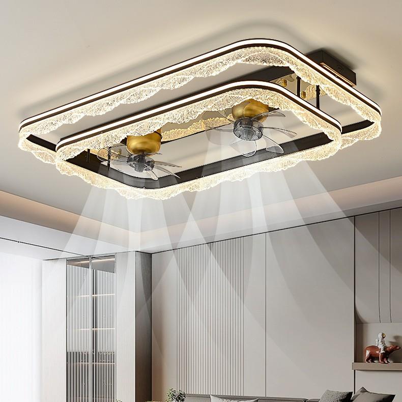 新款客厅风扇灯意式轻奢风扇灯现代简约大气吸顶灯具全屋套餐组合