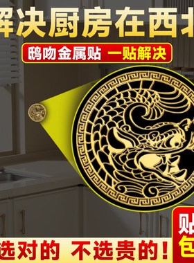 鸱吻摆件厨房解决西北角金属贴避火C招财门对门避火龙瓶铜龙鱼九